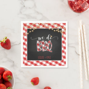 We Do BBQ Paper Napkin - Gingham - Custom