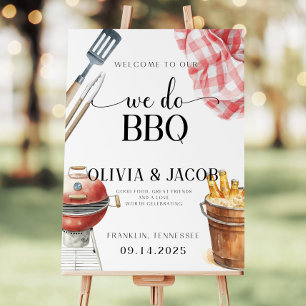 We Do BBQ Welcome Sign Editable Template Couples 
