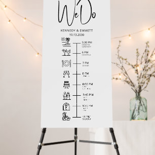 We Do Beach Wedding Day Timeline Foam Board