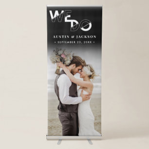 WE DO Black and White Calligraphy  Retractable Banner
