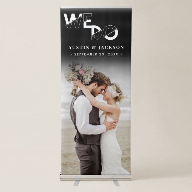WE DO Black and White Calligraphy  Retractable Banner (Front)