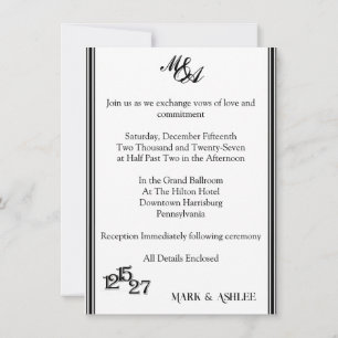 We Do, Black & White Wedding Invitation