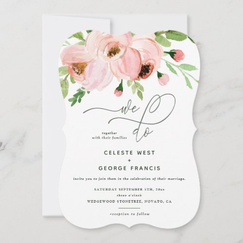 We do blush floral watercolor wedding invitation