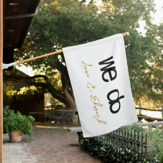 We Do Bride and Groom Wedding Flag