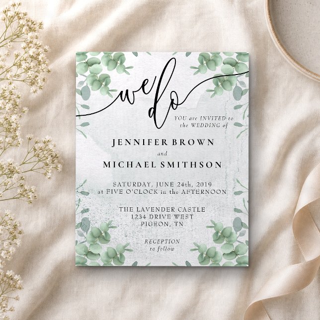 We Do Calligraphy Greenery Eucalyptus budget Flyer (Creator Uploaded)