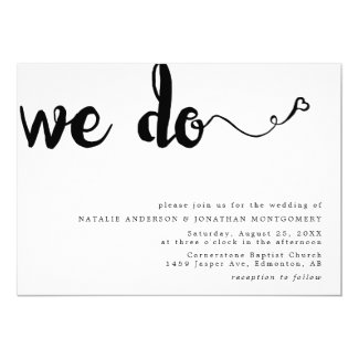 We do calligraphy hand lettering minimalist black invitation