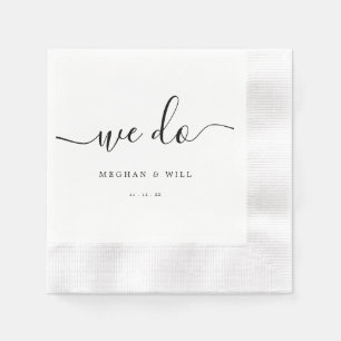 We Do Calligraphy Rustic Wedding Reception  Napkins