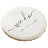 We Do Calligraphy Script Rustic Wedding  Sugar Cookie (Angled)