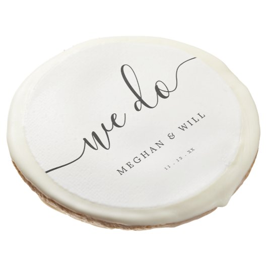 We Do Calligraphy Script Rustic Wedding  Sugar Cookie (Angled)