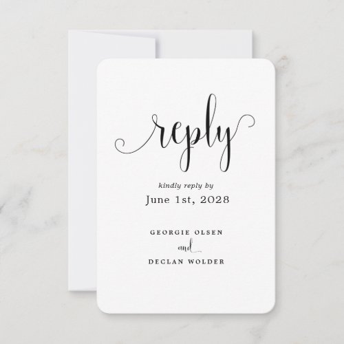 We Do Calligraphy Wedding Meal Options RSVP Card
