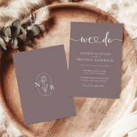 We Do Cinnamon Slate Minimalist Wedding Monogram