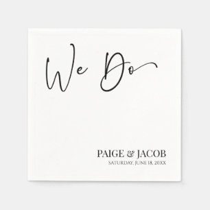 We Do Classic Modern Minimal Minimalist Wedding Napkins
