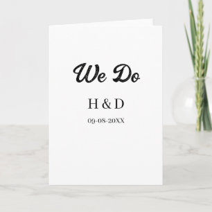 WE DO COUPLE NAME LETTER WEDDING DATE SIMPLE CARD