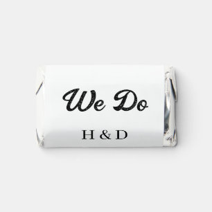WE DO COUPLE NAME LETTER WEDDING DATE SIMPLE HERSHEY'S MINIATURES