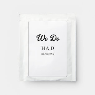 WE DO COUPLE NAME LETTER WEDDING DATE SIMPLE TEA BAG DRINK MIX
