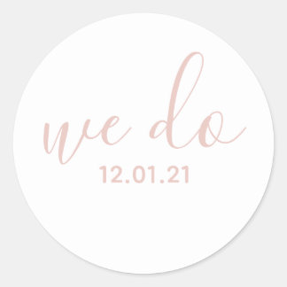 We Do Dated Blush Pink Envelope Seal