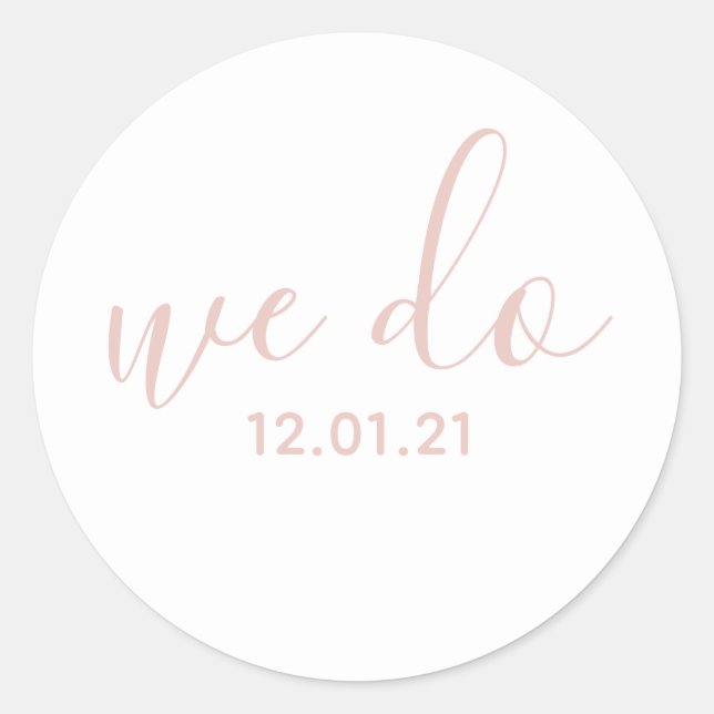 We Do Dated Blush Pink Envelope Seal (Front)