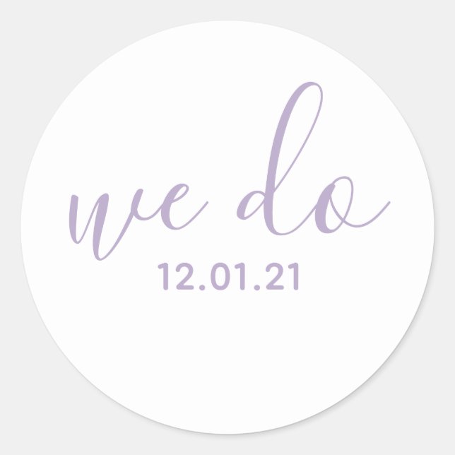 We Do Dated Lavender Envelope Seal (Front)