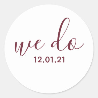We Do Dated Wedding Envelope Seal