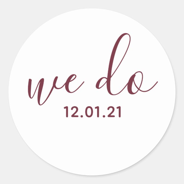 We Do Dated Wedding Envelope Seal  (Front)