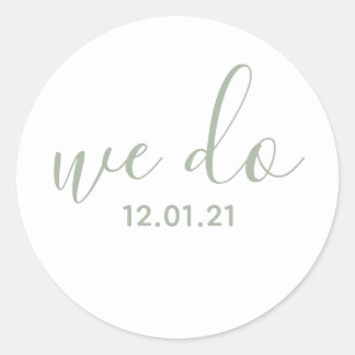 We Do Dated Wedding Seal Sticker