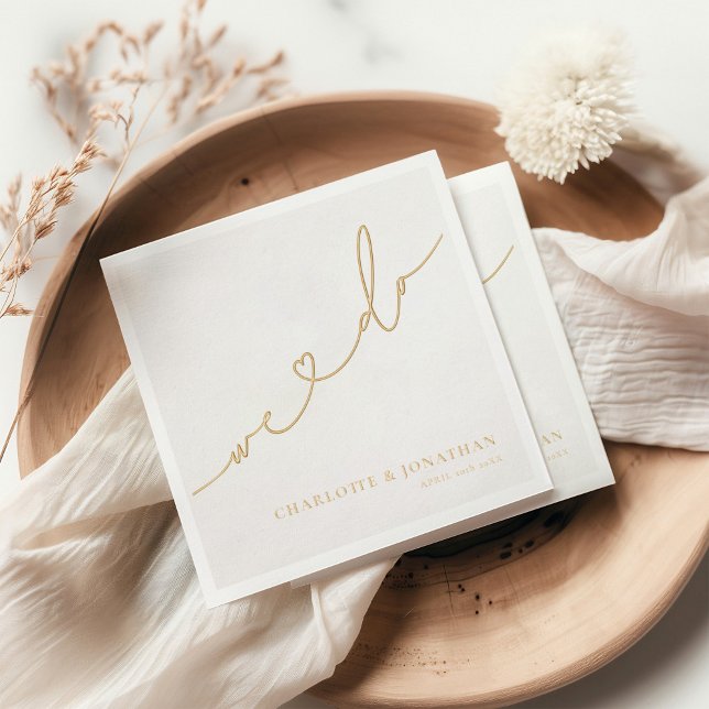 We Do Elegant Modern Wedding Foil Napkins (Creator Uploaded)
