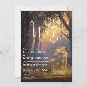 We Do Enchanted Forest Mason Jar Wedding Invitation