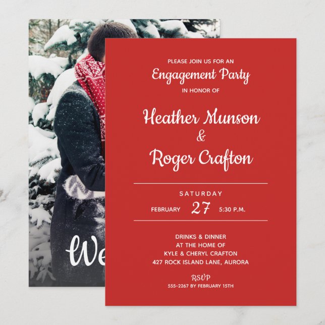 We Do! ENGAGEMENT PARTY Invites | Add PHOTO (Front/Back)