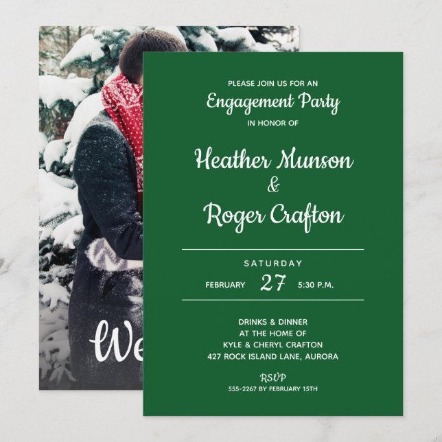 We Do! ENGAGEMENT PARTY Invites | Add PHOTO (Front/Back)