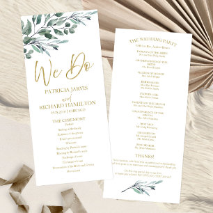 We Do Eucalyptus Leaves Greenery Wedding Programs