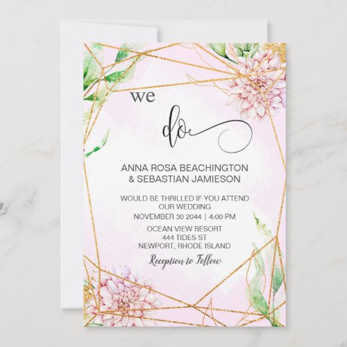  WE DO Floral AR15 Geometric QR RSVP Wedding Invitation