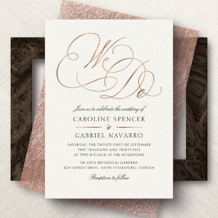 We Do Formal Calligraphy Script Wedding Foil Invitation