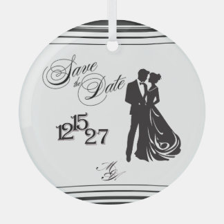 We Do Formal Save the Date Glass Ornament