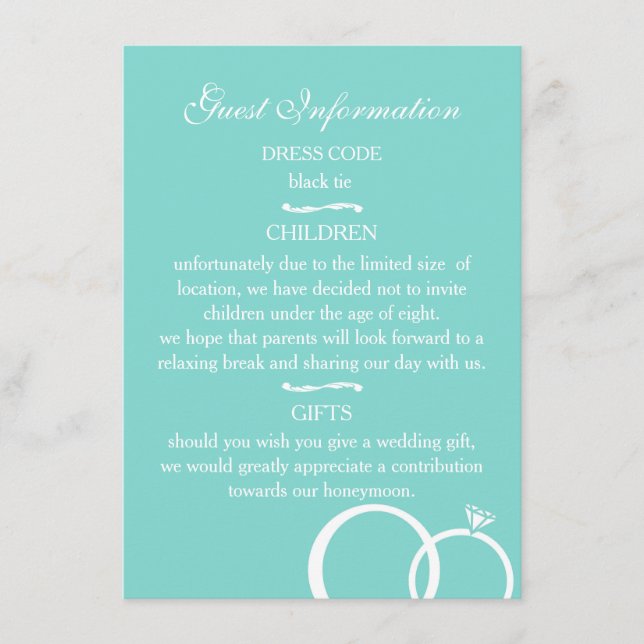 We Do! Guest Information Enclosure Card (Front)