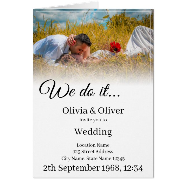 We do it - Kissing Couple on a Meadow Cards (Front)
