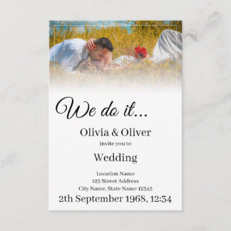 We do it - Kissing Couple on a Meadow Enclosure Card
