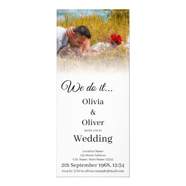 We do it - Kissing Couple on a Meadow Invitation