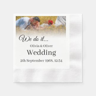 We do it - Kissing Couple on a Meadow Napkin