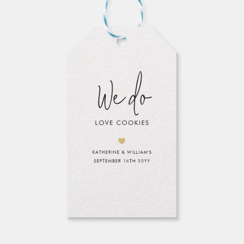 We Do Love Cookies Gold Heart Wedding Favor Gift Tags