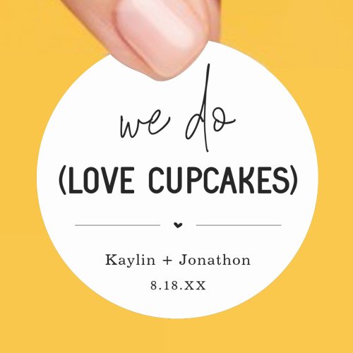 We Do Love Cupcake Wedding Favor Label