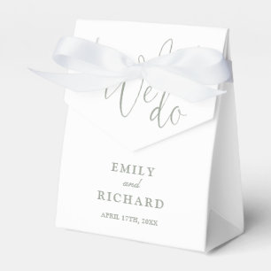 We Do Love Heart Sage Green Wedding Favor Boxes