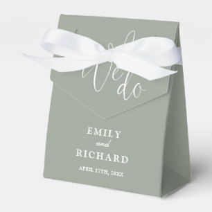 We Do Love Heart Sage Green Wedding Favor Boxes