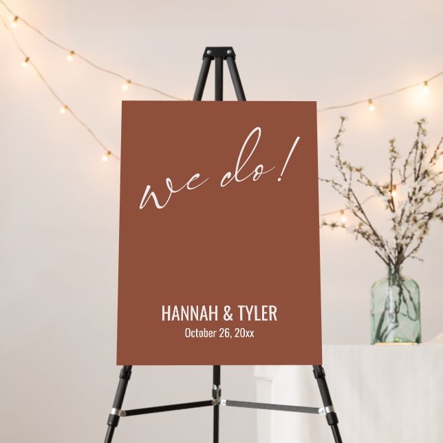 We Do! Minimalist Contemporary Script Terracotta Foam Board (In Situ (Stand))