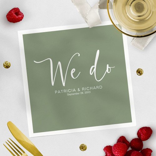 We Do Modern Calligraphy Wedding  Napkins