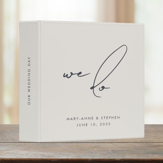 We Do Modern Calligraphy Wedding Planner Album 3 Ring Binder (Creator Uploaded)