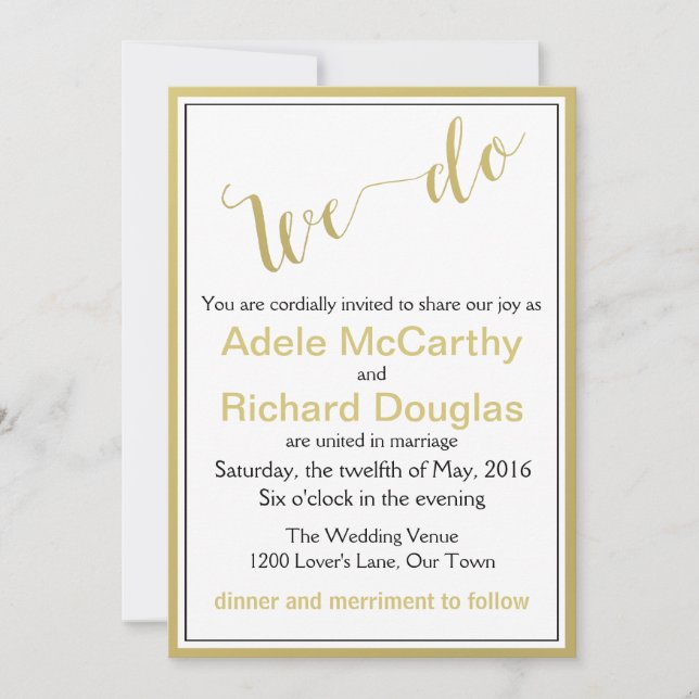 We Do Modern Chic Wedding Invitation (Front)