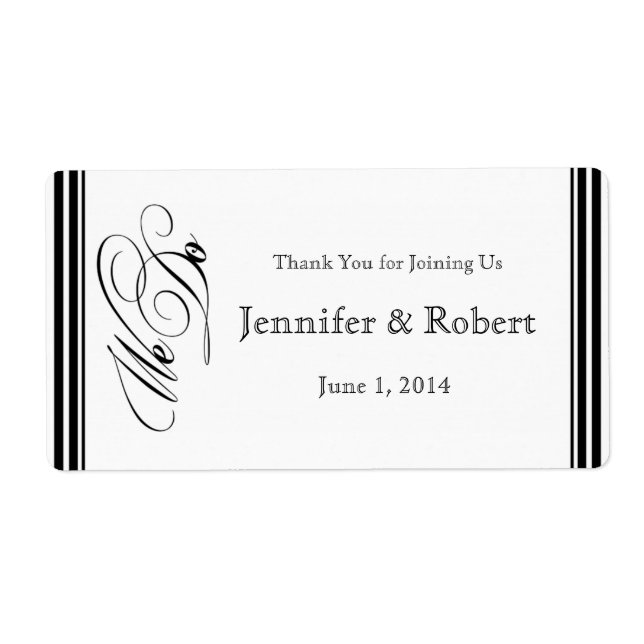 We Do Modern Frame Black and White Water Bottle L Label (Front)