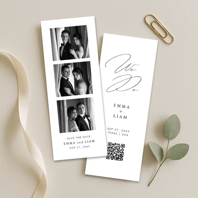 We Do Modern Minimalist Photo Booth Save the Date Bookmarks (Creator Uploaded)