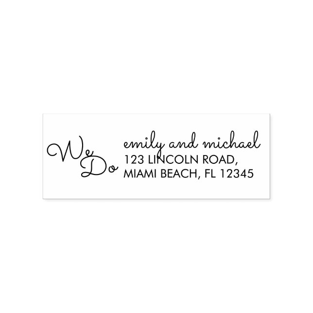 We Do | Modern Typography Wedding Rubber Stamp (Imprint)