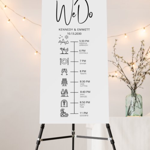 We Do Mountain Wedding Day Timeline  Foam Board